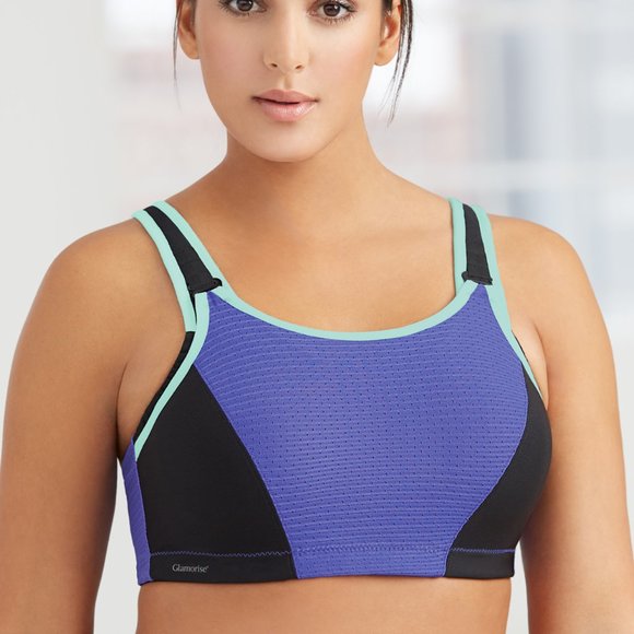 Set of 3! 34C Glamorise SPORT Bra (DOUBLE-LAYER) Wicking (UNDERWIRED) PURPLE NEW - Picture 7 of 15